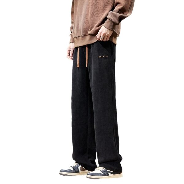 Men's Autumn And Winter Chenille Straight Casual Pants - Image 7