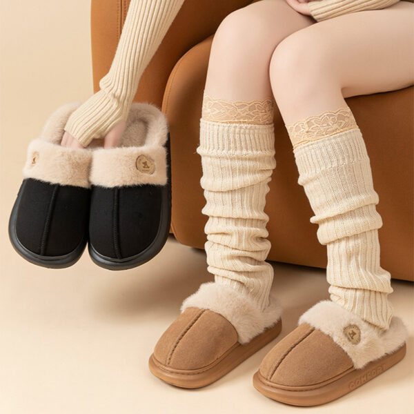 New Plush Slippers For Women Men Winter Warm Home Slipper Indoor Thick-soled Fleece Shoes - Image 2