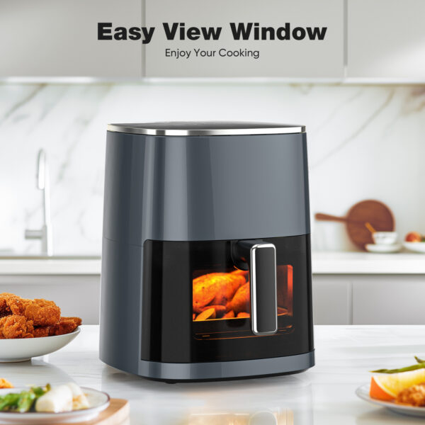 Air Fryer 6 Quart Capacity With Window Square Air Fryer 12-in-1 Air Fry, Roast, Reheat, Dehydrate, Bake, Steam With 400F - Image 8