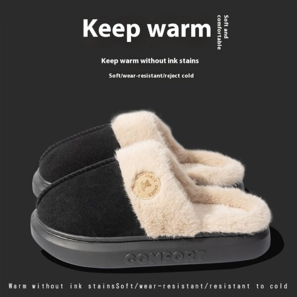 New Plush Slippers For Women Men Winter Warm Home Slipper Indoor Thick-soled Fleece Shoes - Image 3