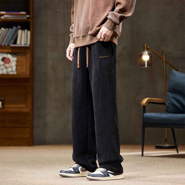 Men's Autumn And Winter Chenille Straight Casual Pants - Image 2