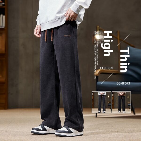 Men's Autumn And Winter Chenille Straight Casual Pants - Image 6