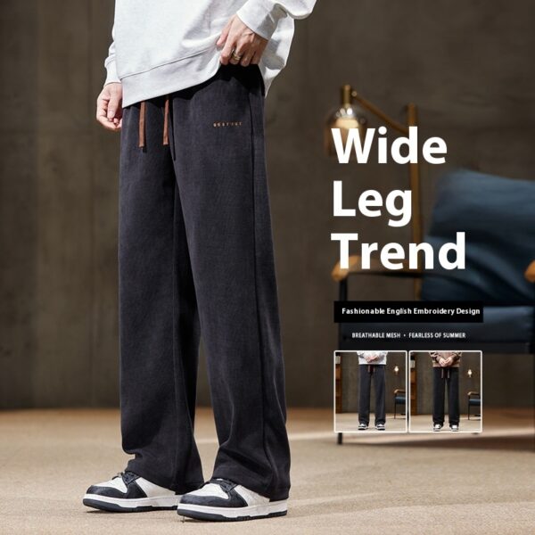 Men's Autumn And Winter Chenille Straight Casual Pants - Image 5