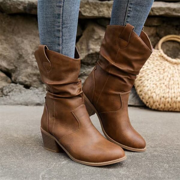 Fashion Western Denim Style Retro Cloth Cover Fashion Boots Women - Image 7