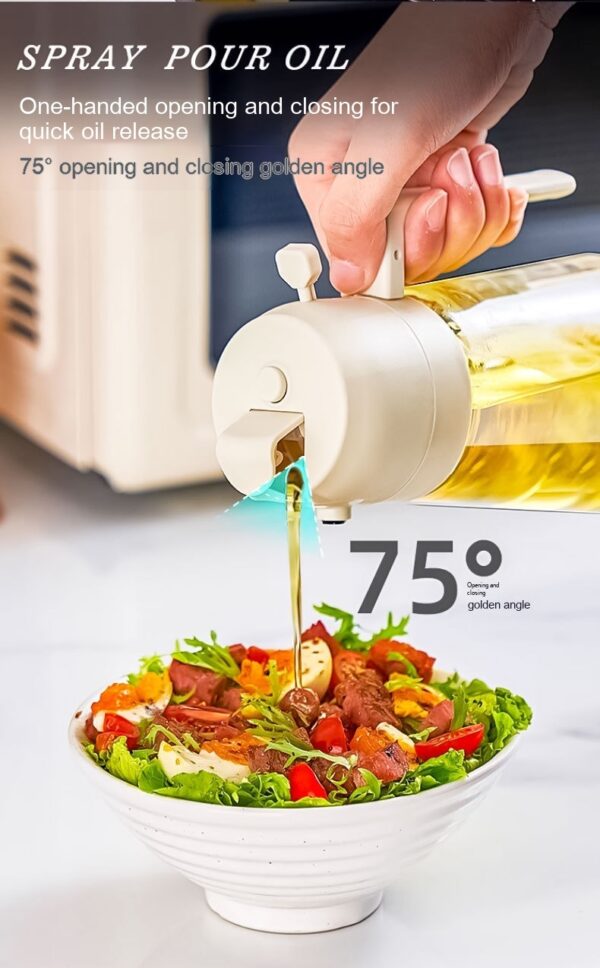 470ML Olive Oil Sprayer Dispenser For Cooking BBQ 2 In 1 Glass Oil Vinegar Soy Sauce Spray Kitchen Oil Bottle For Air Fryer - Image 4