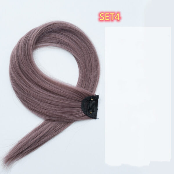 Gradient Color Straight Hair Piece High Temperature Silk Curly Hair - Image 2