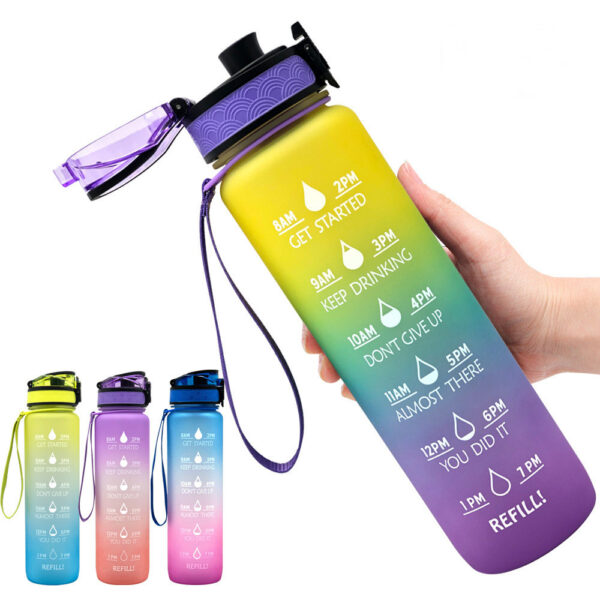 1L Tritan Water Bottle With Time Marker Bounce Cover Motivational Water Bottle Cycling Leakproof Cup For Sports Fitness Bottles - Image 9