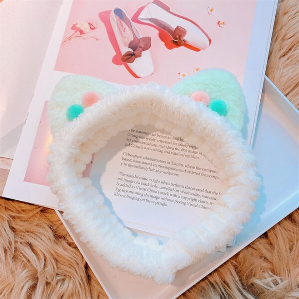 Three-dimensional Plush Cat Ears Headband Ladies Face Wash Makeup Hair Band - Image 5