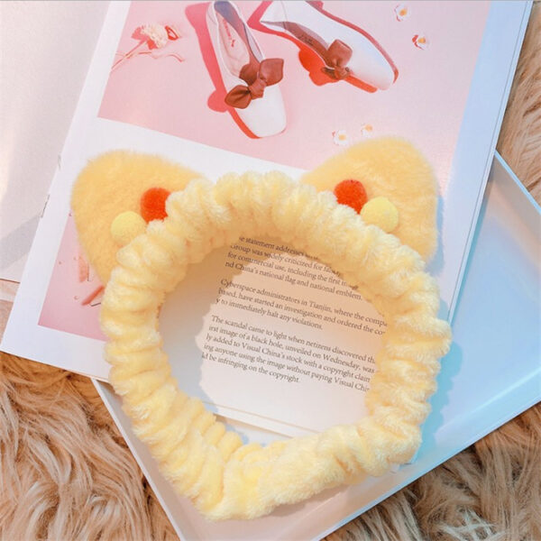 Three-dimensional Plush Cat Ears Headband Ladies Face Wash Makeup Hair Band - Image 9