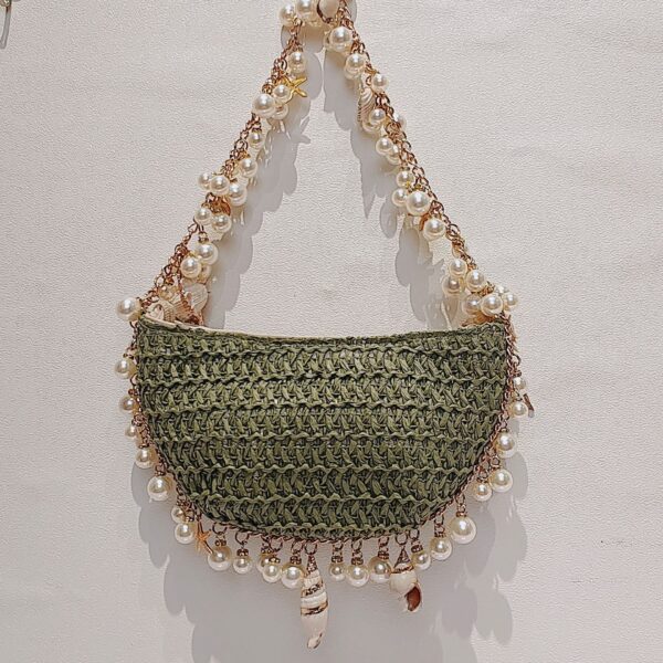 Summer Seaside Holiday Pearl Conch Straw Bag - Image 10