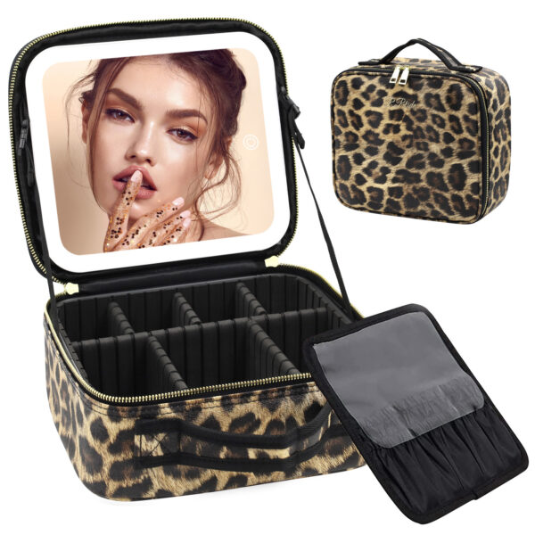 Large Capacity Cosmetic Case With LED Mirror High Sense Multifunctional Storage For Makeup Artist Cosmetic Bag - Image 8