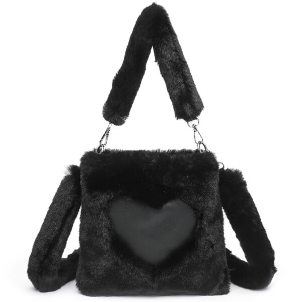 Women Fluffy Shoulder Bag Top-handle Bag Female Autumn Winter Handbag Plush Tote Girls Fashion Shopping Bags Handbags For Women - Image 8