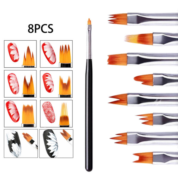 8 nail brushes set