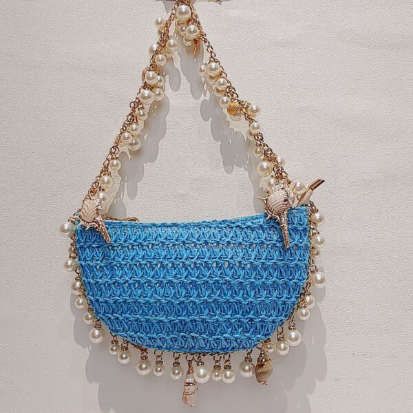 Summer Seaside Holiday Pearl Conch Straw Bag - Image 2