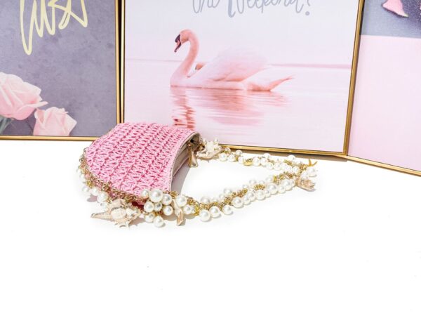 Summer Seaside Holiday Pearl Conch Straw Bag - Image 5