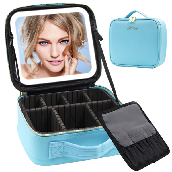 Large Capacity Cosmetic Case With LED Mirror High Sense Multifunctional Storage For Makeup Artist Cosmetic Bag - Image 10