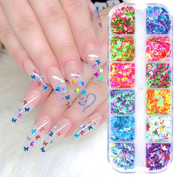 Symphony butterfly sequin nail decoration - Image 6