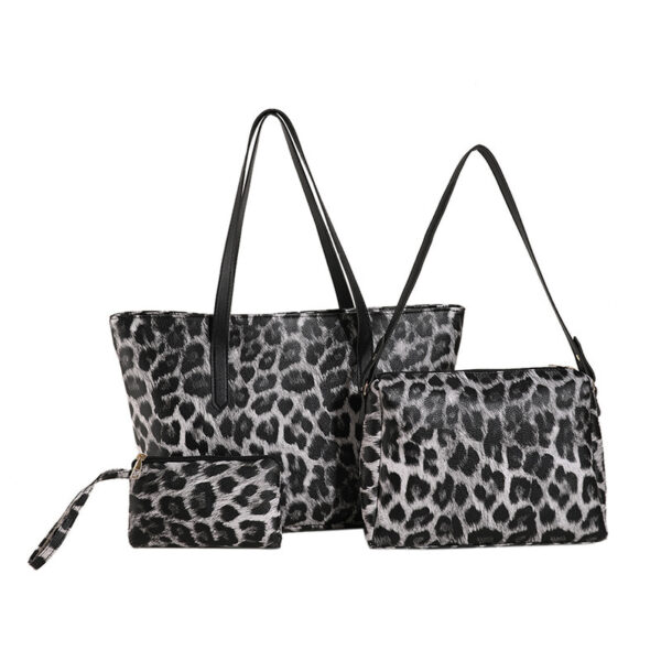 Large Capacity Leopard Print Tote Three-piece Set - Image 6