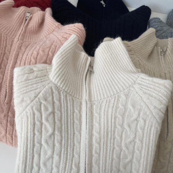 Elegant Lapel Twist Design Loose Casual Sweater Women - Image 7