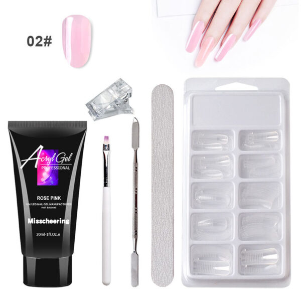 Painless Extension Gel Nail Art Without Paper Holder Quick Model Painless Crystal Gel Set - Image 2