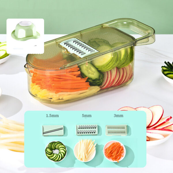 Multifunction Transparent Vegetable Cutter Steel Blade Potato Slicer Fruit Shred Dicing Blades Carrot Cheese Grater Chopper Kitchen Gadgets - Image 6