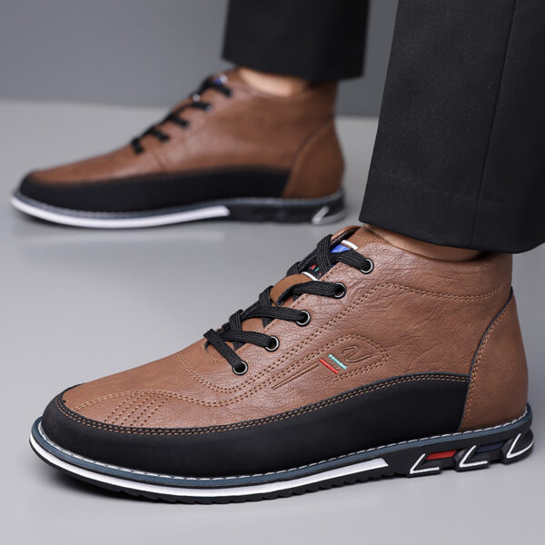 Men's High Top Shoes With Lace Up Martin Boots - Image 2