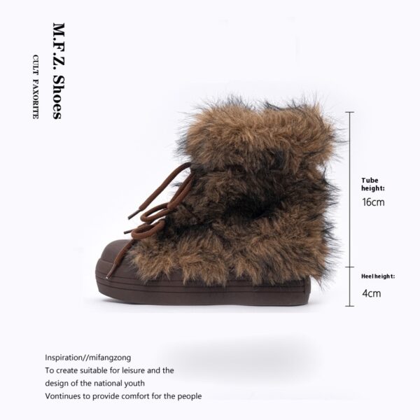 Thick Bottom Increased Fur Short Snow Boots - Image 5