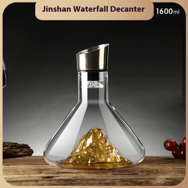 Hot-selling Iceberg Waterfall Wine Decanter Creative Transparent Lead-Free Crystal Glass Wine Dispenser Barware Quick Decanters - Image 3