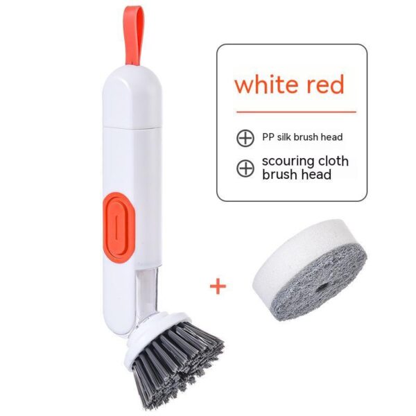 Multi-Functional Long-Handle Liquid-Filled Cleaning Brush Washing Up Brushes With Liquid Dispenser Two Replacement Heads For Kitchen Cleaning Brush Gadgets - Image 10