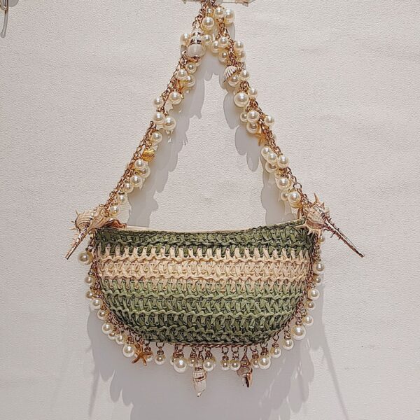 Summer Seaside Holiday Pearl Conch Straw Bag - Image 9