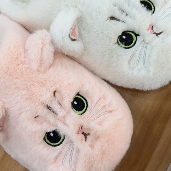 Cute Cat Plush Slippers Winter Warm Floor Bedroom Home Slippers For Couple Non-slip House Shoes Women Men - Image 7