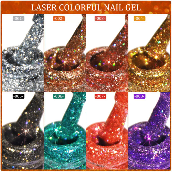 Popular Diamond In The Debris Glue Sequins Laser UV Polish Nail Art - Image 4