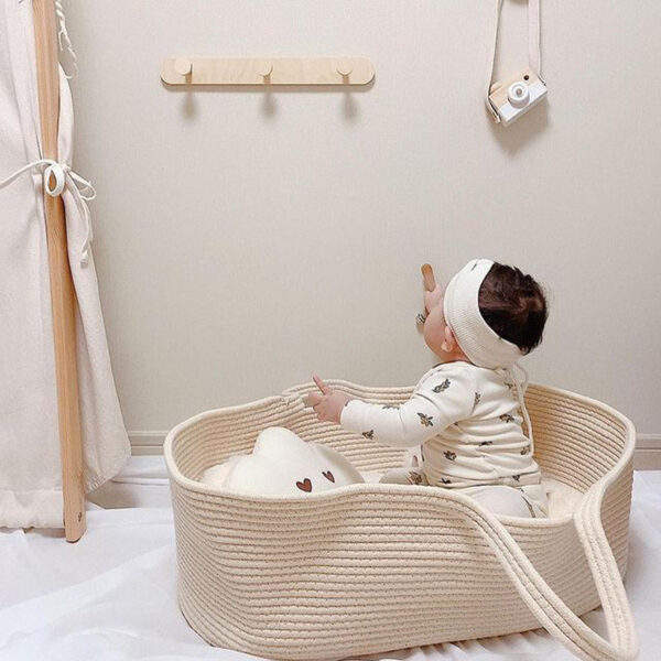 European Style Cotton Rope Crib Creative Baby Basket - Image 5