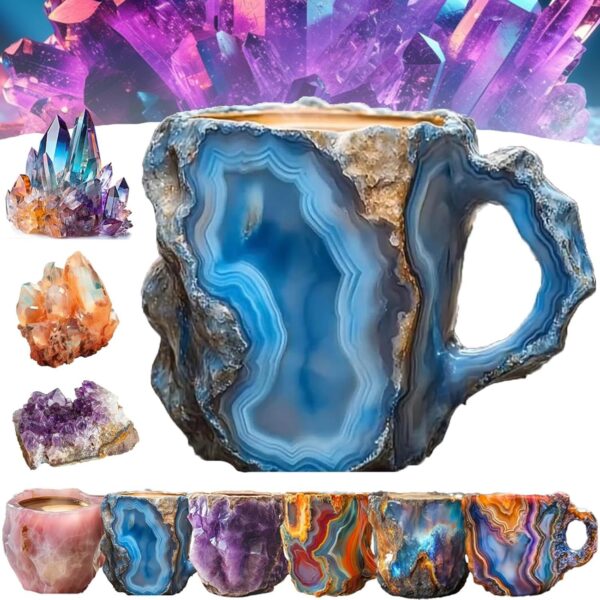 400ml Resin Mineral Crystal Coffee Mugs With Handles Elegant Fake Mineral Crystal Cup For Workplace Home Decor Christmas Gift Kitchen Gadgets - Image 8