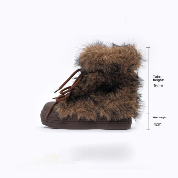 Thick Bottom Increased Fur Short Snow Boots - Image 3