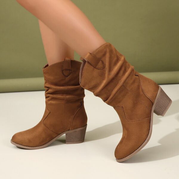 Fashion Western Denim Style Retro Cloth Cover Fashion Boots Women - Image 3