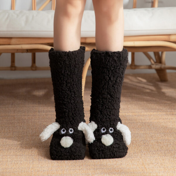 Cute Cartoon Dog Floor Socks Winter Warm Non-slip Plush Socks For Women - Image 9